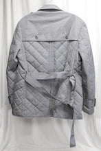 Load image into Gallery viewer, Men&#39;s - W.R.K. Work Rest Karma - Gray Quilted Double Breasted Belted Coat - Size L