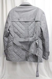 Men's - W.R.K. Work Rest Karma - Gray Quilted Double Breasted Belted Coat - Size L