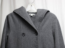 Load image into Gallery viewer, James Perse - Heathered Gray Hooded Cotton Soft Double Breasted Coat - Size 2