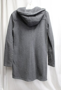James Perse - Heathered Gray Hooded Cotton Soft Double Breasted Coat - Size 2