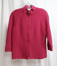 Load image into Gallery viewer, St John Collection - Fuchsia 3/4th Sleeve, Raglan Zip Front Knit Jacket - Size 4