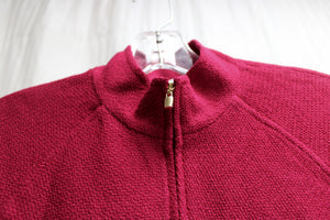 St John Collection - Fuchsia 3/4th Sleeve, Raglan Zip Front Knit Jacket - Size 4