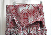 Load image into Gallery viewer, Handmade - Brown &amp; Aqua Blue VERY High &amp; Wide Waisted Tribal Full Maxi Skirt - 35&quot; Waist