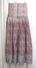 Load image into Gallery viewer, Handmade - Brown &amp; Aqua Blue VERY High &amp; Wide Waisted Tribal Full Maxi Skirt - 35&quot; Waist