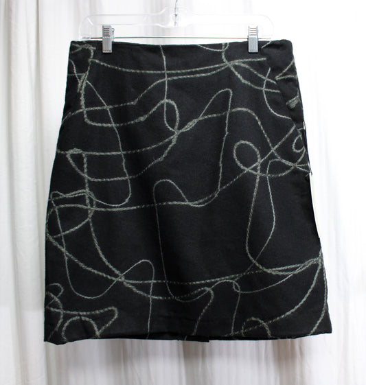 Vintage - David Brooks - Black W/ Gray Green Yarn Rope Swirl Design - Size 6 (w/ Original Tag)