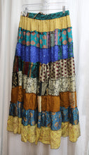 Load image into Gallery viewer, Vintage - Style Unlimited - Tiered Earth Toned Mixed Prints Full Skirt - One Size (28&quot; Unstretched Waist)