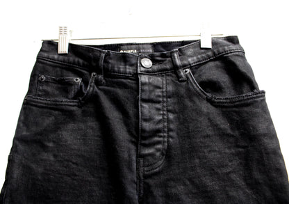 Purple Brand - Black Coated, Button Fly Skinny Jeans - Size 6