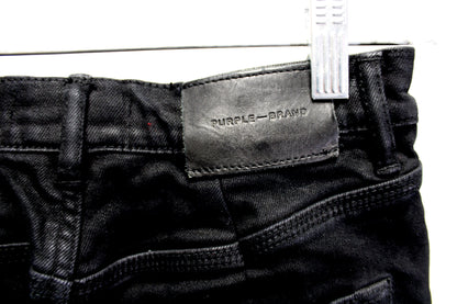 Purple Brand - Black Coated, Button Fly Skinny Jeans - Size 6