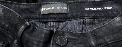 Purple Brand - Black Coated, Button Fly Skinny Jeans - Size 6