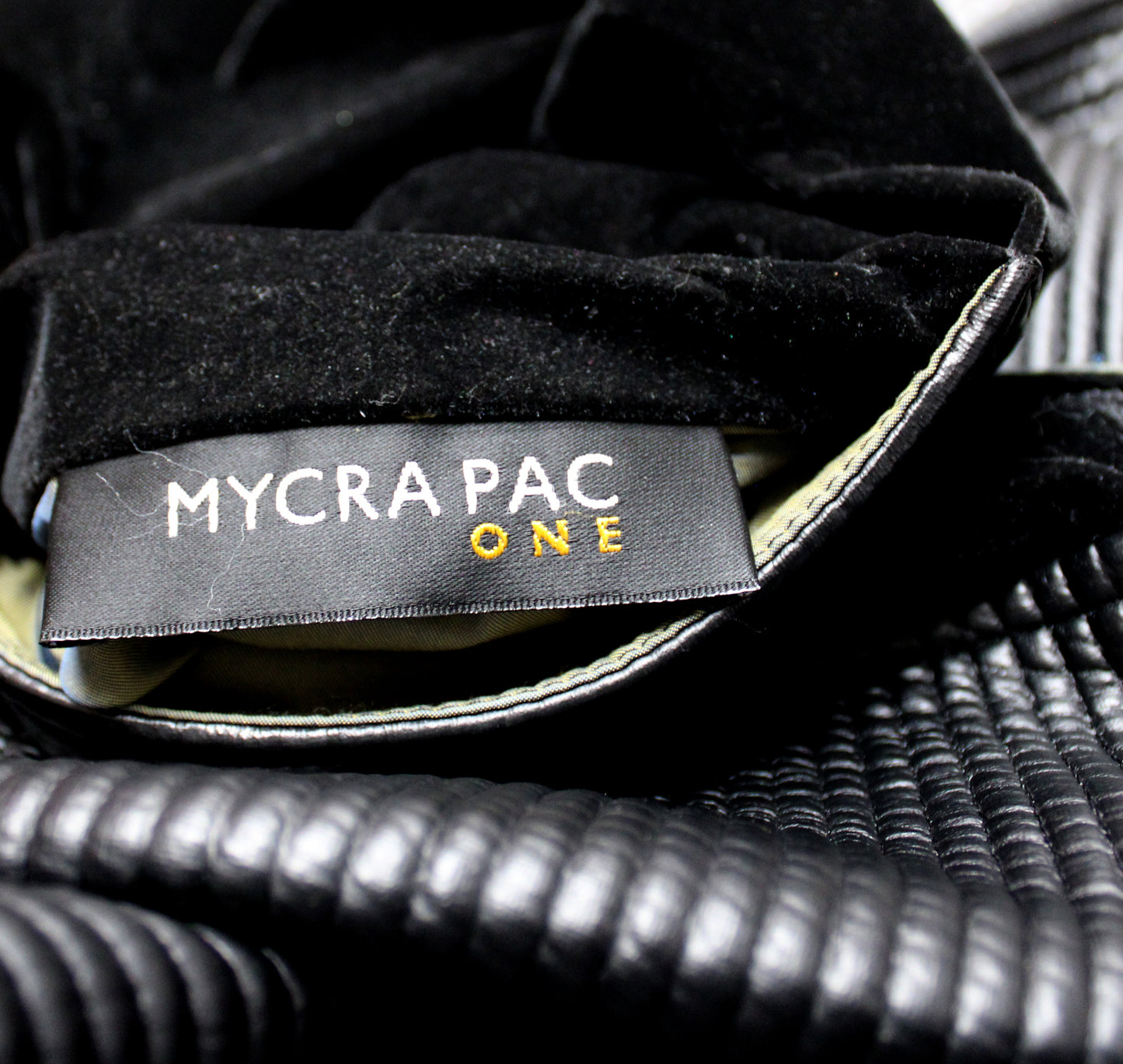 Mycra Pac - Reversible, Black Velvet & Ribbed / Olive Green & Blue Color Shift Shot Hideaway Hood Coat - Size 1 = Small/Medium