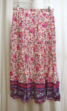 Load image into Gallery viewer, Zesica - Pinks &amp; Purple Tiered Floral Boho Skirt - Size L