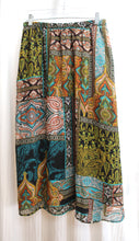 Load image into Gallery viewer, Vintage - National - Earth Tone Bohemian Sheer Print over Lining Long Skirt - Size- Petite Medium