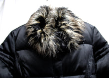 Load image into Gallery viewer, Via Spiga - Black Down Puffer Coat w/ Faux Fur Trim Collar - Size M
