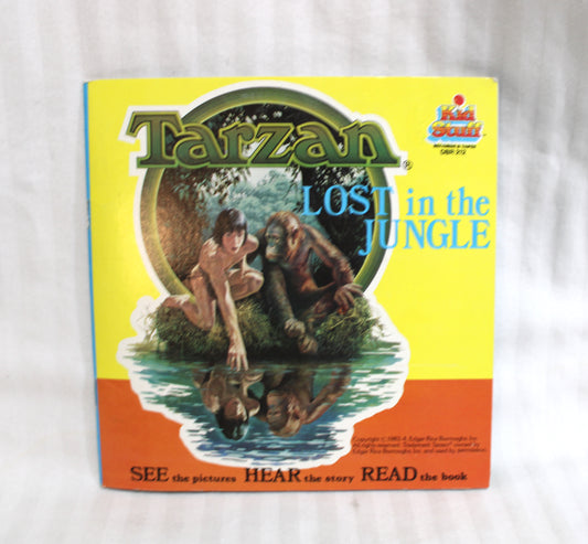 Vintage 1983- Kids Stuff - Tarzan Lost in the Jungle w/ 45 Record (played at 33.5) "See the Pictures, Hear the story, read the book"