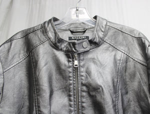 Baccini - Metallic Pewter Faux Leather Jacket - Size 2X
