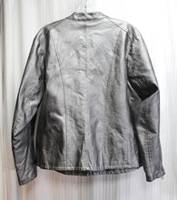 Load image into Gallery viewer, Baccini - Metallic Pewter Faux Leather Jacket - Size 2X