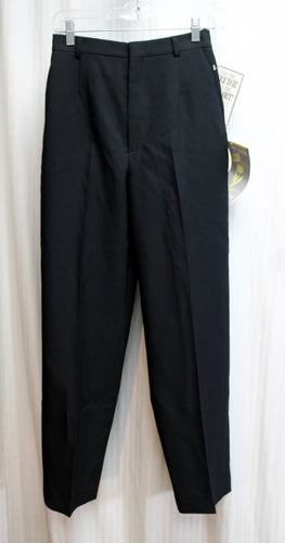 Vintage - Haggar, Reflections - Black Pleated Front & Back Trousers - Size 6 Petite (Vintage 25