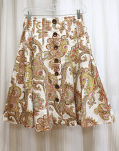 Load image into Gallery viewer, cAbi - Paisley A-Line Pleated Panel Midi Skirt w/ Front Decorative Buttons- Size 2