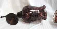 Load image into Gallery viewer, 2 PC Pair of Mosaic Glass Hurricane Candle Wall Sconces - 14.25&quot; H