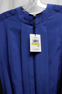 Calvin Klein - Blue Long Swiss Tab Sleeve Tie Belt Sheath Midi Dress - Size M (w/ Tag)