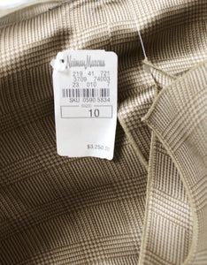 Giorgio Armani - Wool & Silk Blend Warm Taupe Suit - Unhemmed Trousers, Blazer & Pocket Square - Size 10 (44) Deadstock w/ TAGS- Neiman Marcus
