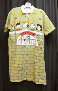 Vintage - NineNine99 - Snoopy / Peanuts Polo Short Dress - Size L (Approx, See Measurements)