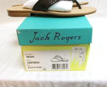 Load image into Gallery viewer, Jack Rogers - &quot;Megan&quot; Black Leather w/ Patent Edge Weave Thong Sandals - Size 6M (In Box)