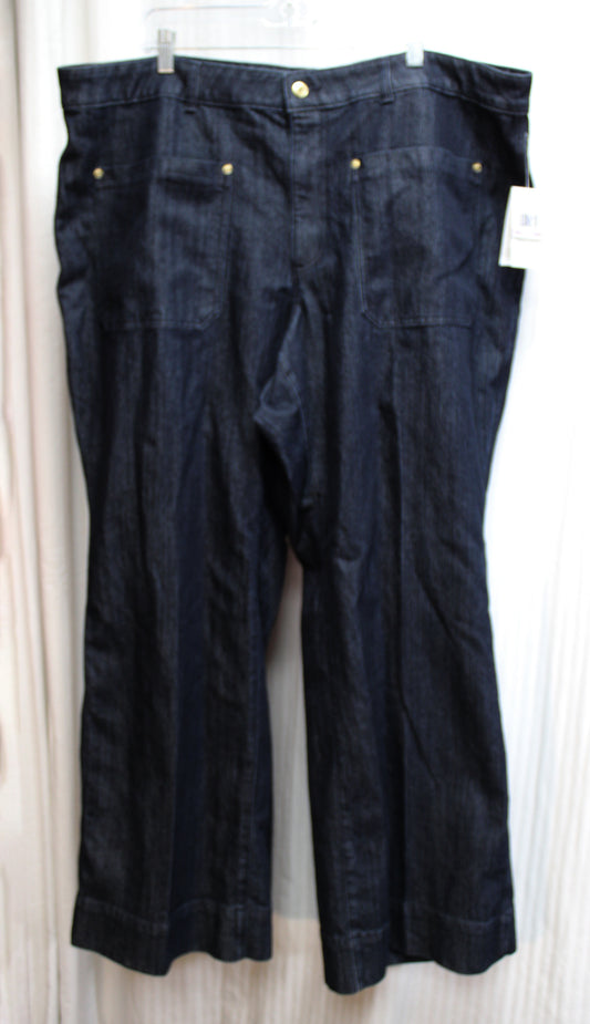 Michael, Michael Kors - Indigo Wash, High Rise Flared Jeans - Size 22 (w/ Tags)