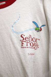 Vintage - Senor Frogs, Ixtapa " Time is Fun When You're Having Flies" 2 Sided Ringer T-Shirt - Size XL