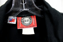 Load image into Gallery viewer, Vintage - Redballs on Fire - Goth/Alternative/Steam Punk - Black Twill Denim Trench Coat w/ Silver Buttons - Unisex Size M (See Measurements)