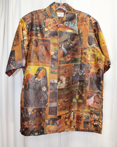 Men's Vintage 1970's - Kay O'Kauai - Paul Gauguin Art Print Hawaiian Shirt - Please See Measurements & Note