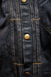Vintage - Roebucks - Denim Snap Front Jacket - See Measurements 18" Shoulders