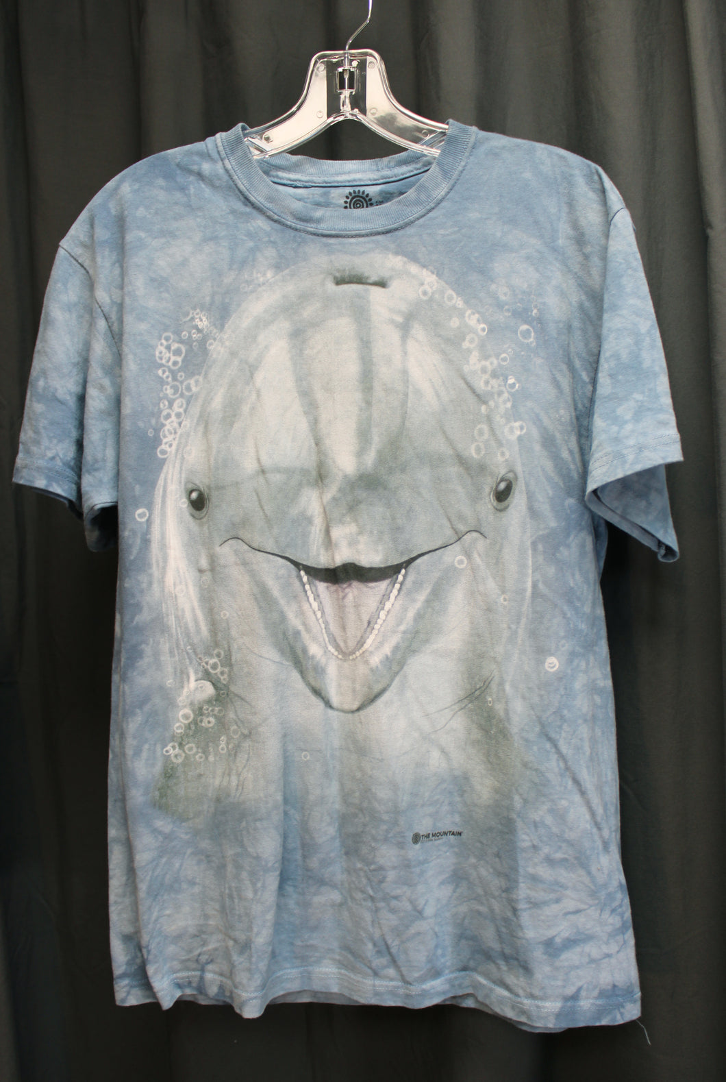 The Mountain - Blue Bubble Tie Dye Dolphin T-Shirt - Size M