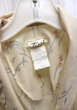 Load image into Gallery viewer, Vintage 70&#39;s/80&#39;s - Beige Semi Sheer w/ Floral tie Ruched Shoulders &amp; Drawstring Waist midi Dress - Size 11 (Vintage, See Measurements)