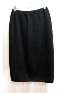Vintage 80's - Benetton - Black Wool Knit Pencil Skirt - Size 44 (Italy) 24" Waist