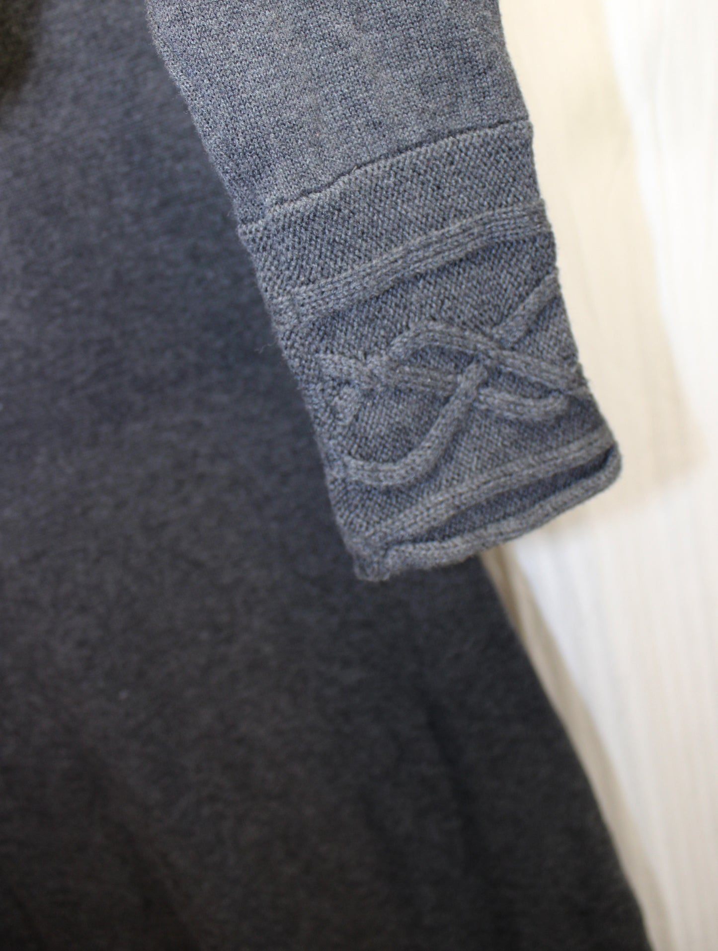Athleta - Heathered Gray - Mock Neck, Half Zip, Knit Sweater Dress w/ Cable Knit Detailing - Size S