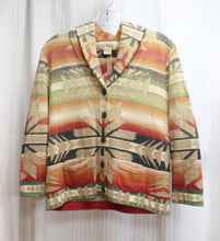 Load image into Gallery viewer, Denim &amp; Supply, Ralph Lauren - Cotton Southwest Pattern 3/4th Sleeve Button Front Cardigan Jacket- Size L