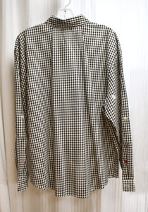 Vintage - Teddi - Black & White Check w/ Ladybug & Daisy Embroidery Button Up Shirt- Size L
