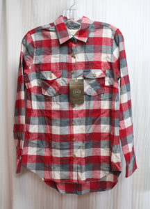 Weatherproof Vintage (Brand) - Red, Gray & white - Flannel Button Up Shirt - Size S (w/ TAGS)