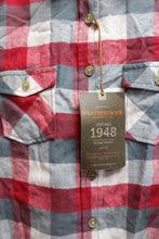 Load image into Gallery viewer, Weatherproof Vintage (Brand) - Red, Gray &amp; white - Flannel Button Up Shirt - Size S (w/ TAGS)