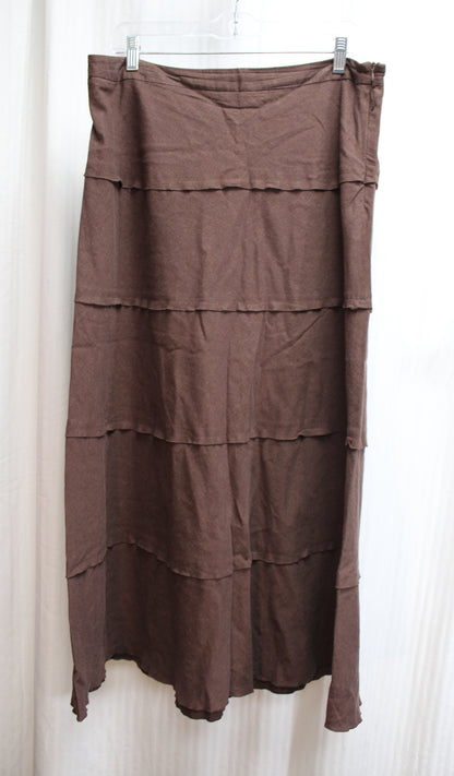 Dress Barn - Linen Blend Tiered A-Line Maxi Skirt - Size 14
