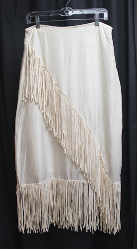 Vintage - Outlaws - 100% Silk Fringed Skirt - Size: 30.75