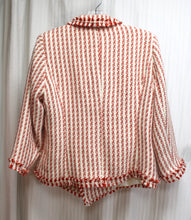 Load image into Gallery viewer, G by Giuliana - Red &amp; white Stripe 3/4th Sleeves, Tweed Blazer - Size M