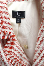 Load image into Gallery viewer, G by Giuliana - Red &amp; white Stripe 3/4th Sleeves, Tweed Blazer - Size M