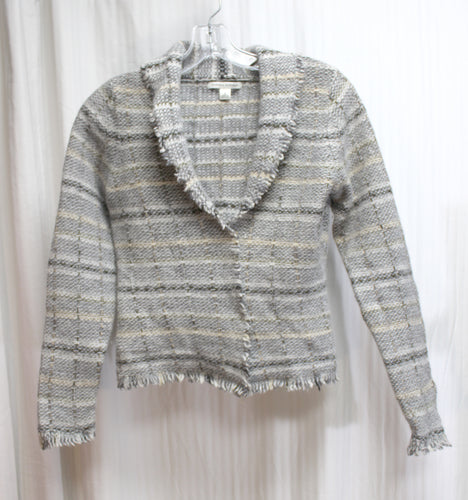 Banana Republic - Wool & angora, Gray & Natural Tones Sweater Blazer - Size S
