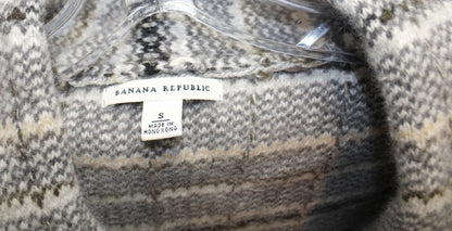 Banana Republic - Wool & angora, Gray & Natural Tones Sweater Blazer - Size S