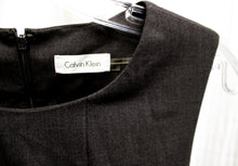 Load image into Gallery viewer, Calvin Klein - Gray, Black &amp; White Sleeveless Midi Dress w/ Belt - Size 4