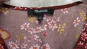 Madewell - Faux Wrap Butterfly & Floral Print Short Dress - Size 4