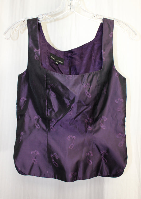 Tara Jarmon (Paris) - Purple Formal Special Occasion Sleeveless Bodice Top - Size 36 (France) (US S/4)