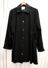 Load image into Gallery viewer, Flax by Jeanne Engelhart - Black Wool Swing Coat - Size S